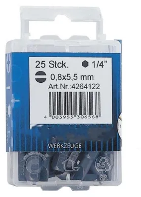 Obrázok produktu pre 25 mm ploché vrtáky v plastovej škatuľke, ideálne na vŕtanie, skrutkovanie a upevňovanie