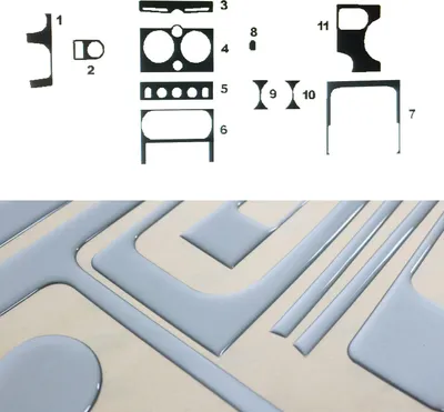 Image de Décoration intérieure Cockpit pour Citroën Berlingo 2003-2008 Aluminium Optik 11tlg