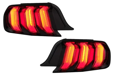Imagen del producto de Luces traseras LED para Ford Mustang VI S550, modelos de 2015 a 2019, con luces direccionales dinámicas rojas.