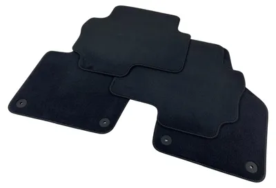 Productafbeelding van Vloermatten voor de Seat Sharan, VW 7N Alhambra, velours, zwart, met grijze rand