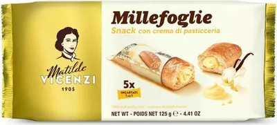 Produktbild von Matilde Vicenzi Millefoglie Snack con crema di pasticceria 5x25g