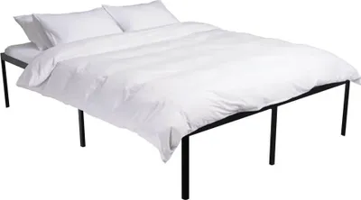 Immagine prodotto di Letto in metallo, struttura in acciaio, molto spazio - Design moderno e minimalista, Colore: Nero | Dimensioni: 200x140x41 cm