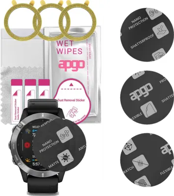 Produktbild von apgo 3 Stück Schutzglas, Matt, kompatibel mit Garmin Fenix 6 Smartwatch, Hybrid 8H, Ersatz für Hartglas, Displayschutzglas, Bildschirmschutz, Displayschutz, kratzfest
