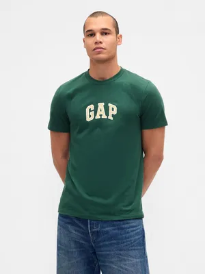 Produktbild von GAP T-Shirt Rundhals Gerader Schnitt Grün Größe S 100% Baumwolle mit Logo