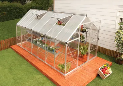 Produktbild von Palram Gewächshaus Hybrid 6x14 aus Aluminium in silber