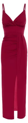 Produktbild von Festliches Damen Maxikleid in Rot, Größe XS, mit Herzausschnitt und regulärer Passform