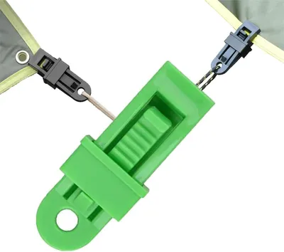 Produktbild von Robuste Planenclips – 20 Verschlussklemmen für Vordächer und den Außenbereich – wiederverwendbare grüne Zeltklammern