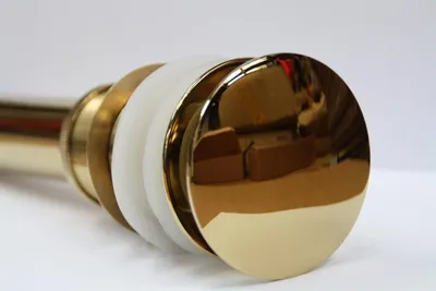 Productafbeelding van Teakea pop-up afvoerplug zonder overloop messing 11/4 inch goudkleurig