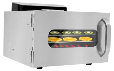 Obrázok produktu pre Sušička potravín – Elektrická sušička – 400 W – 6 úrovní – nastaviteľná teplota 30–85 °C – časovač 0,5–24 hodín – nerezová oceľ 201 – 220 V, zástrčka pre EU
