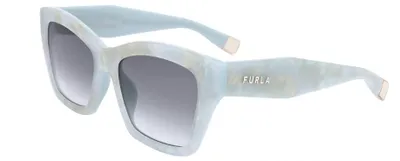 Immagine prodotto di Furla SFU778 Occhiali da sole da donna verde perlato lucido con montatura opalina, misura 55/18/140