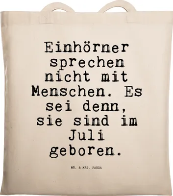 Produktbild von Mr. & Mrs. Panda Shopping Tasche Einhörner sprechen nicht mit... - Transparent - Geschenk, Freundin, dokumententasche, Unicorn, Einkaufstasche, Tote Bag, lustiger Spruch