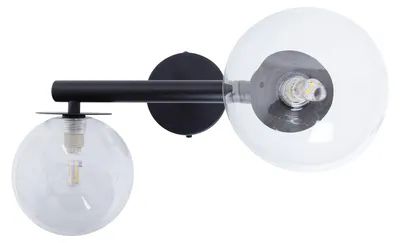 Obrázok produktu pre Nástenná lampa AVOLA čierno-priehľadná 2xG9x12W sklo rozmery: 19x31x25 cm IP20 Sigma Lighting