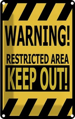 Produktbild von vianmo Blechschild 30x20 cm warning restricted area keep out