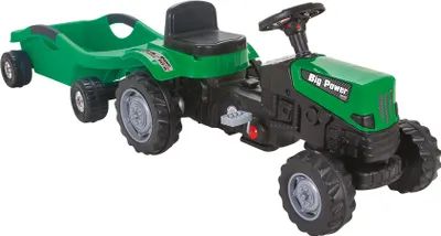 Produktbild von Trettraktor mit großem Anhänger grün, Kinderfahrzeug, Traktor ab 3 Jahre