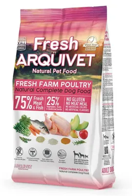 Obrázok produktu pre Krmivo Arquivet Fresh Chicken and Oceanic Fish pre dospelých psov – kuracie mäso a morské ryby, 2,5 kg