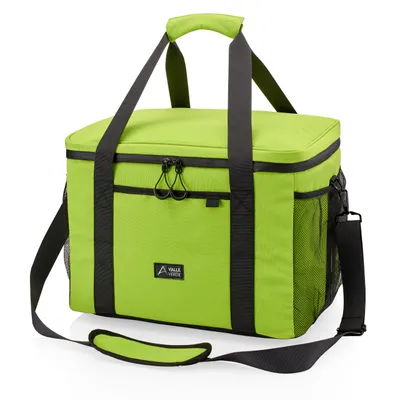 Produktbild von Valle Verde Coolerbag, Kühltasche, Kühlkorb, Kühlbox, Thermotasche, Picknicktasche, Lebensmitteltransport - Limettengün, 20 Liter, 33 x 20 x 25 cm