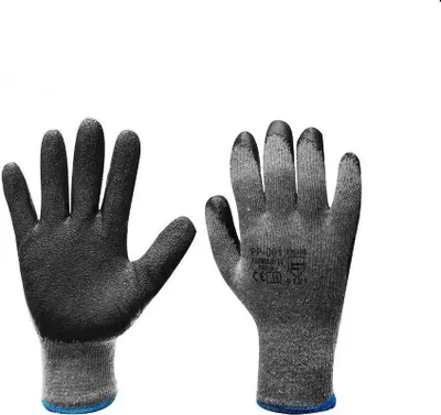 Produktbild von Arbeitshandschuhe - Strickhandschuh, Latex schwarz K036 Größe 8