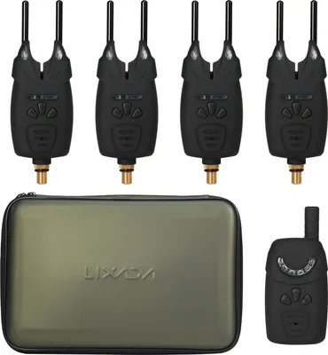 Produktbild von Elektronische Angelwarnungen Bissalarm-LED Drahtloser Angelalarm Digitaler Angelempfaenger Sound Alert Kit mit Etui
