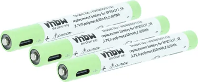 Produktbild von vhbw 3x Akku kompatibel mit Ledlenser P4R Core Taschenlampe Kopflampe (650 mAh, 3,7 V, Li-Polymer)