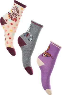 Produktbild von Frozen - Die Eiskönigin Kinder Mädchen Socken 3 Paar Strümpfe Paket Set, Größe:27/30
