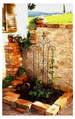 Produktbild von Rankhilfe Schwertlilie 36 x 117 cm Garten Rankgitter Metall Dunkelbraun mit Rankenmuster