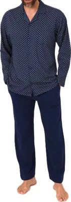 Produktbild von Normann Herren Langarm Schlafanzug Pyjama zum durchknöpfen, auch in Übergrössen ; hellblau , 68