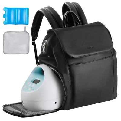 Immagine prodotto di Zaino per tiralatte VEVOR, 320x200x340 mm, con batteria di raffreddamento, adatto per S1/S2, accessori per tiralatte e conservazione del latte materno, zaino per il cambio per il lavoro, i viaggi e la famiglia, nero