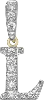 Produktbild von Atemberaubender 9 Karat (375) Gold Buchstaben / Initiale Damen - Anhänger mit Zirkonia; TRS35337LTL