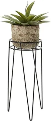 Produktbild von Unyqoos® Pflanzenständer – schwarzer Metall‑Blumentopfständer mit Haarnadelbeinen, industrielles Design, rostbeständige Beschichtung, 42,5 x 19,3 cm, stapelbar
