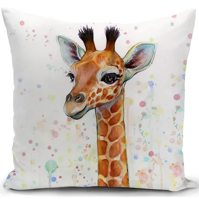 Produktbild von Kissenbezug mit Giraffenmotiv, 40 x 40 cm