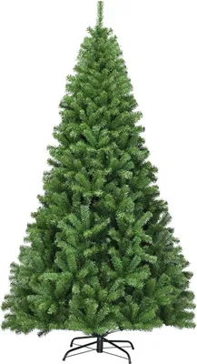 Produktbild von GOPLUS 225 cm Künstlicher Weihnachtsbaum klappbar, PVC Weihnachtsbaum mit Robuste Metallfüße & 1346 Zweigspitzen, Einfacher Montage, Grün (ohne Dekoration)