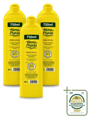 Image de 3 flacons de gel douche original Heno de Pravia - 750 ml - Pack économique - 3 pièces