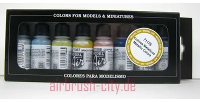 Produktbild von Vallejo 71.176, 17 ml, Schwarz, Blau, Messing, Kupfer, Gold, Silber, Metallisch, Flasche