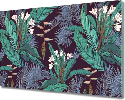 Produktbild von Glas-Herdabdeckplatte Glaskeramikkochfeld-Abdeckung Spritzschutz - 80x52 cm - Dschungel Exotische