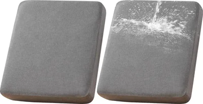 Produktbild von 2er-Set Terrassen-Kissenbezüge für draußen/drinnen , 100% wasserdichter Outdoor-Sitzkissen Schonbezug für Terrassenmöbel Sektionalsofa,Hellgrau
