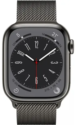 Produktbild von Apple Watch Series 8 41mm (A2773) Graphite Stainless Milanaise Graphite CEL Neu