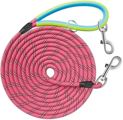 Produktbild von Aystkniet Schleppleine für Hunde, 5 m, 10 m, 15 m, 20 m, 30 m, lange Schleppleine mit 2 Wirbelhaken, Trainingsleine für Hunde