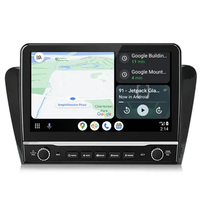 Obrázek produktu pro 10,1'' autorádio s Androidem 15, CarPlay a Android Auto, 2 GB + 64 GB pro ŠKODA Octavia III 3 5E (2013–2018), GPS navigace, Wi-Fi, Bluetooth, SWC, FM, RDS, DSP, USB