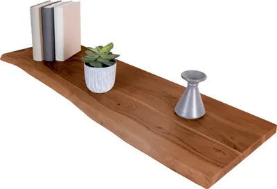 Produktbild von Holzplatte Akazienholz nussbaum massiv 100x30 cm Holzbrett einseitige Baumkante ARYA