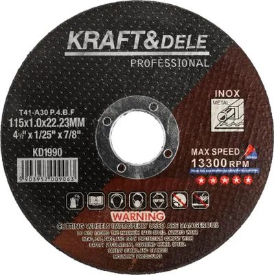 Produktbild von Kraft&Dele KD1990 Edelstahl Schleifscheibe 115x1,0x22,23mm