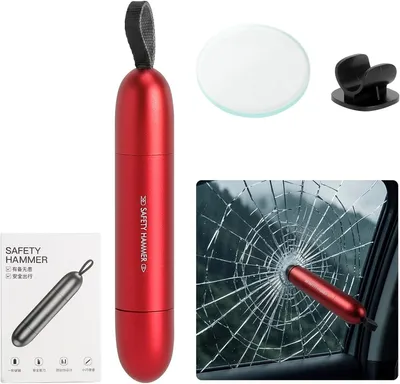 Productafbeelding van Noodhamer auto, 2-in-1, met gordelsnijder en glasbreker, aluminium, voor noodgevallen
