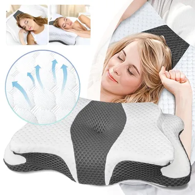 Produktbild von Kissen aus Memory Foam, Seitenschläferkissen Nackenstützkissen, Kopfkissen Nackenschmerzen, Ergonomisches Schlafkissen