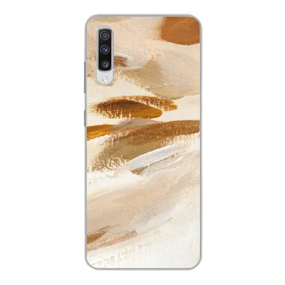 Produktbild von MuchoWow® Handyhülle Schutzhülle Hülle für Samsung Galaxy A70 Farbe - Beige - Weiß Silikon Softcase Handy Hülle - Schutzhaube