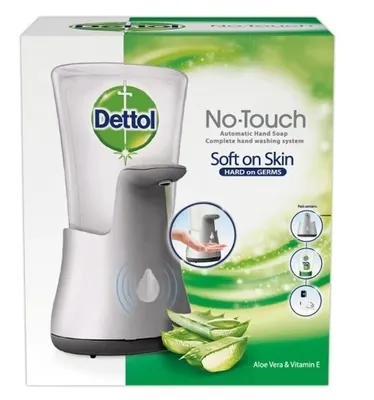 Zdjęcie produktu dla Dettol Bezdotykowy dozownik mydła + Wkład aloes i witamina E, 250ml