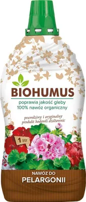 Produktbild von Biohumus Dünger für Geranien und Balkonpflanzen 1l