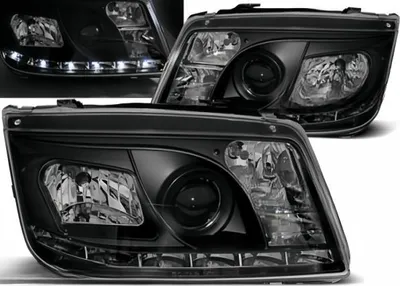 Productafbeelding van LED-dagrijverlichting, designkoplampen, geschikt voor VW Bora (1998-2005), zwart
