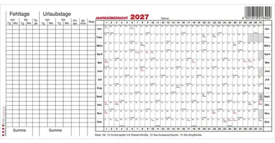 Produktbild von Austauschkarte für Personal-Planer Kalendarium 2027