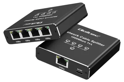 Productafbeelding van Qoltec Ethernet splitter, mini switch, 1x4, RJ45