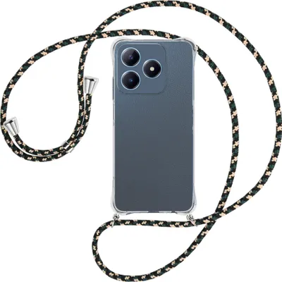 Produktbild von Handykette Backcover-Schutzhülle mit Band (Metall silberfarben) für Realme C63 4G - camouflage