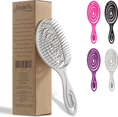 Produktbild von Ninabella Haarbürste ohne Ziepen für Damen Herren & Kinder - Entwirrbürste auch für Locken & Lange Haare - Einzigartige Profi Detangler Bürste mit